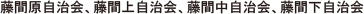 藤間原自治会、藤間上自治会、藤間中自治会、藤間下自治会